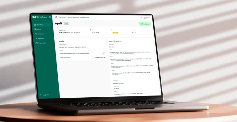 Curriculum Platform for Equestrian Professionals - Sentysoft